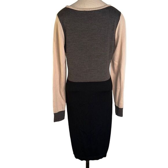 The Limited Women’s Wool Blend Neutral Colorblocked Longsleeve Sweater Dress - Picture 12 of 12